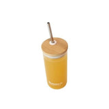 Glass tumbler with Straw & Bamboo Lid - 500ml - Green Shop Online