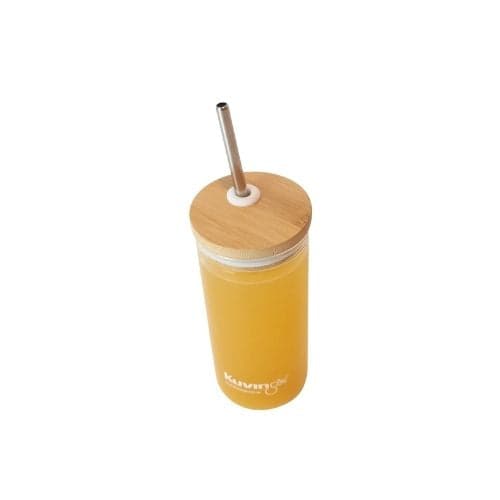 Kuvings - Water bottle Glass with Straw & Bamboo Lid - 500ml