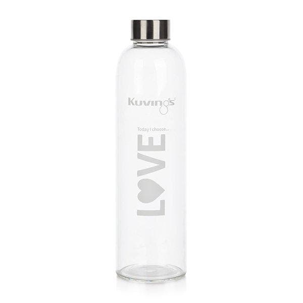 1 Litre Glass Bottle with Stainless Steel Lid and Neoprene Pouch 