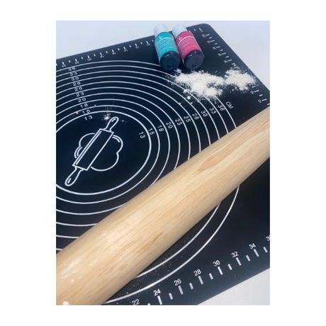 Baking Silicone Mat for Rolling Dough with measurements- Black - 40 x 30cm - Green Shop Online