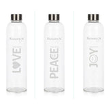 3 Pack of 1 Litre Glass Bottles with Stainless Steel Lid - Green Shop Online