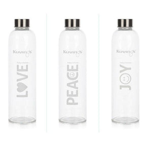 3 Pack of 1 Litre Glass Bottles with Stainless Steel Lid - Green Shop Online