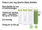 3 Pack of Glass Sports Bottle - 591ml - Green Shop Online