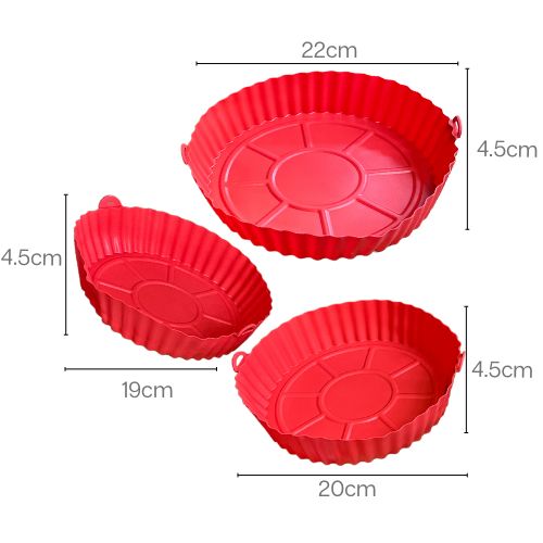 Air Fryer Silicone baking Tray 3 Sizes Pack