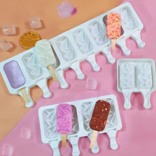 Silicone Ice Cream Moulds 4 with sticks - Crystals