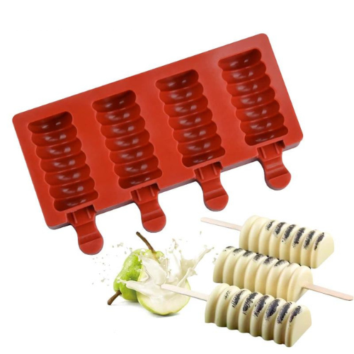 Silicone Ice Cream Moulds 4 with sticks - Spiral