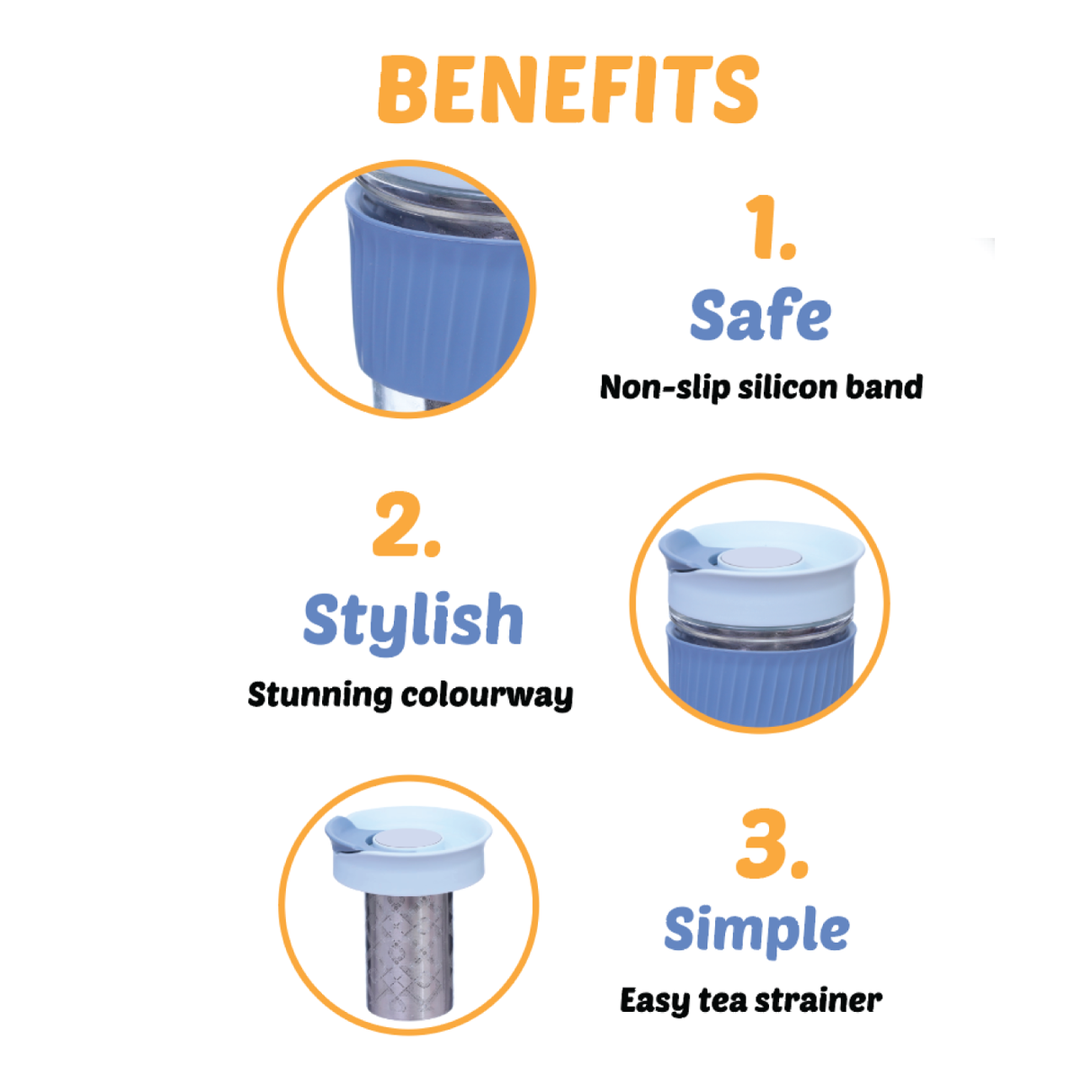 Small Reusable Tea Strainer Cup - 360ml - Green Shop Online