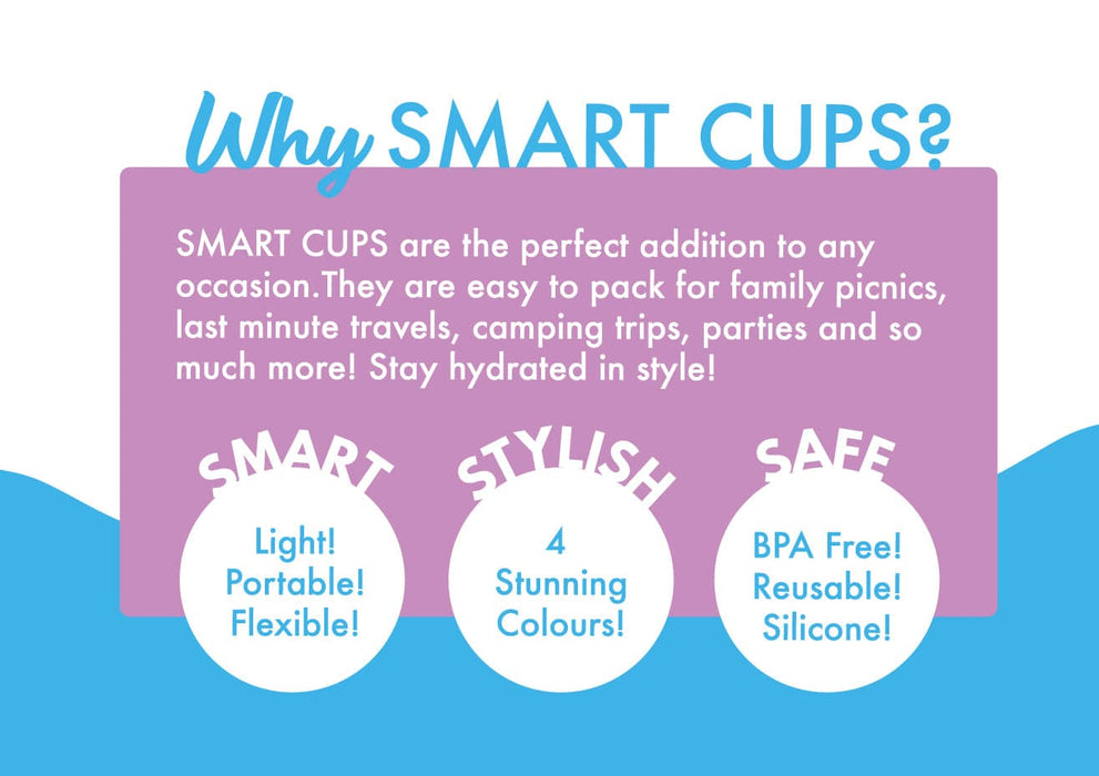 Reusable Silicone Smart Cups 4 pack - Blue Blend