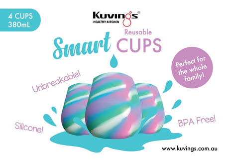 Reusable Silicone Smart Cups 4 pack - Green Blend - Green Shop Online