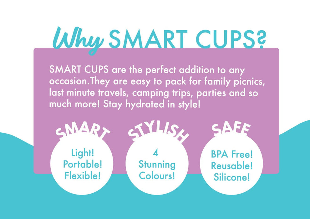 Reusable Silicone Smart Cups 4 pack - Green Blend