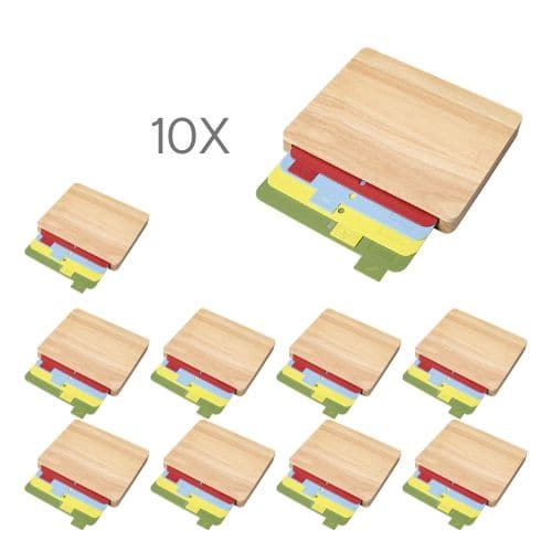 Wooden Cutting And Storage Board Plus 4 Color Coded Chopping Mats Pack of 10 - Green Shop Online