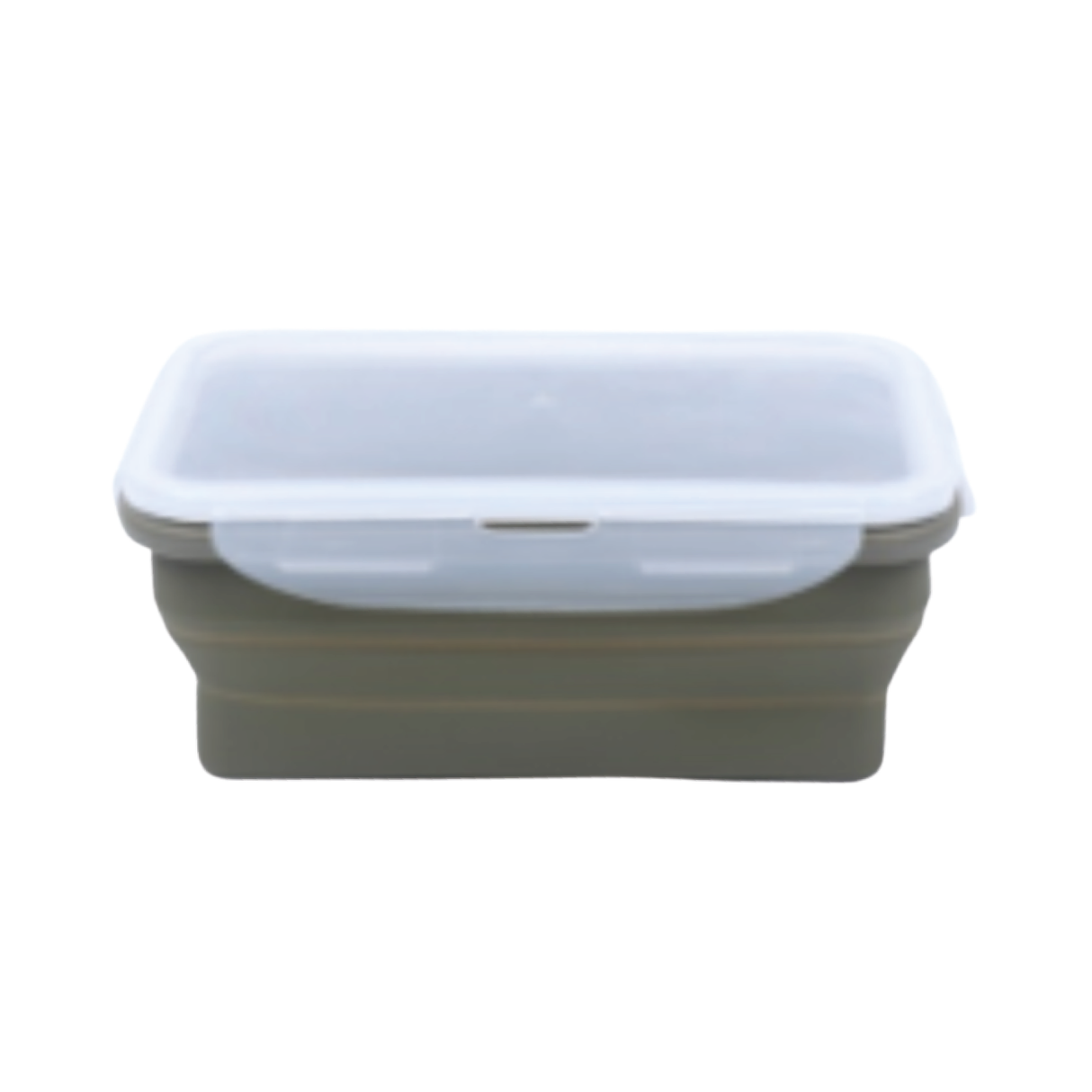 Large Silicone Rectangular Foldable Lunch Box - Khaki - Green Shop Online