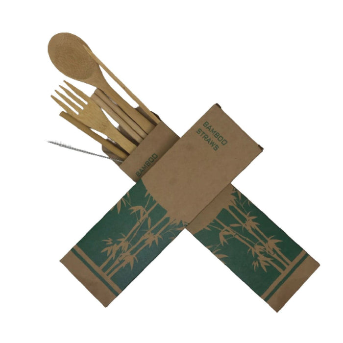 Bamboo Reusable Cutlery Set - 7 piece in box