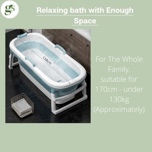 Adult Foldable Bath Tub - Medium 138 x 62 x 52 - Green Shop Online