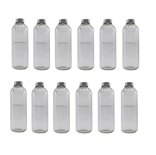 1 Litre Cafe Series Glass - 12 Bottles - Green Shop Online