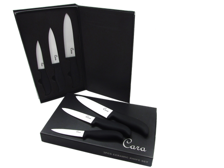 3 Piece Cara Ceramic Knife Set - Green Shop Online