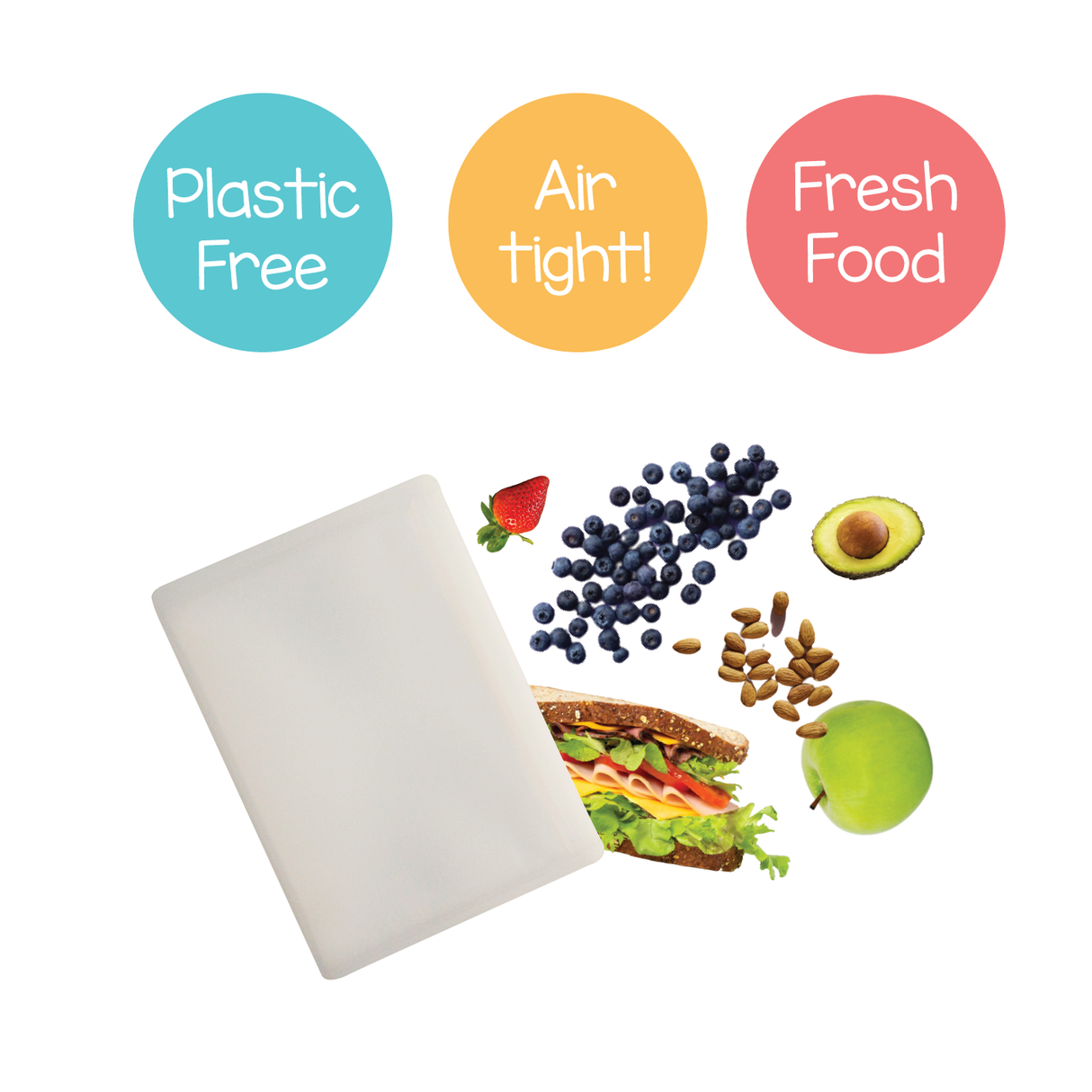 Reusable Silicone Food Pouches - 500ML - Green Shop Online