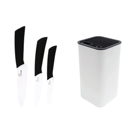 3 Piece Ceramic Knife and a Free White Gloss Holder - Green Shop Online