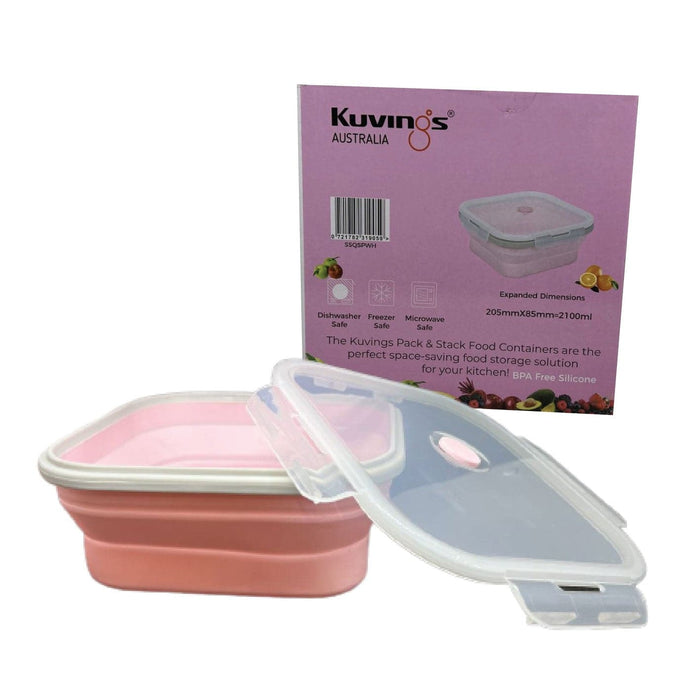 Silicone Foldable Lunch Box - Pink