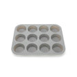 Silicone Muffin Pan - 12 Cup - Grey - Green Shop Online