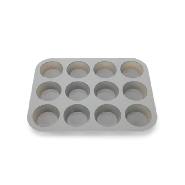 Silicone Muffin Pan - 12 Cup - Grey - Green Shop Online