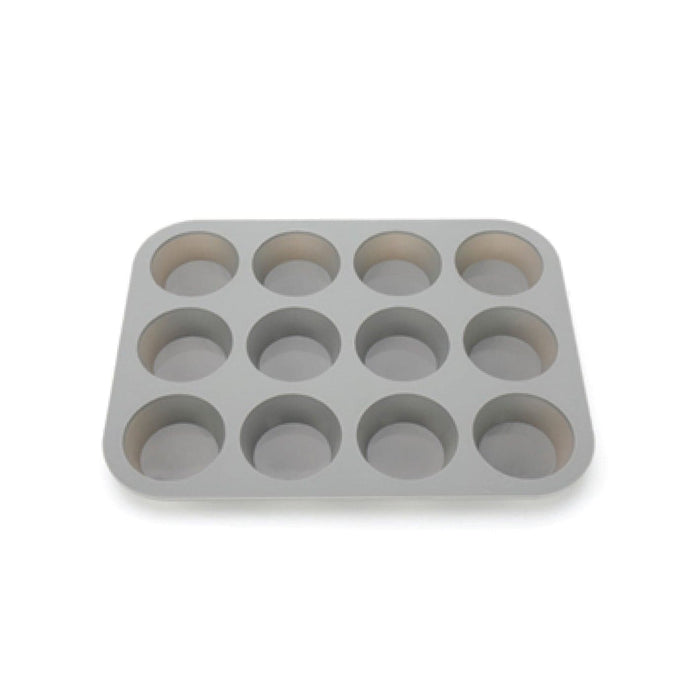 Silicone Muffin Pan - 12 Cup - Grey with 2pck Muffin Silicone Cups