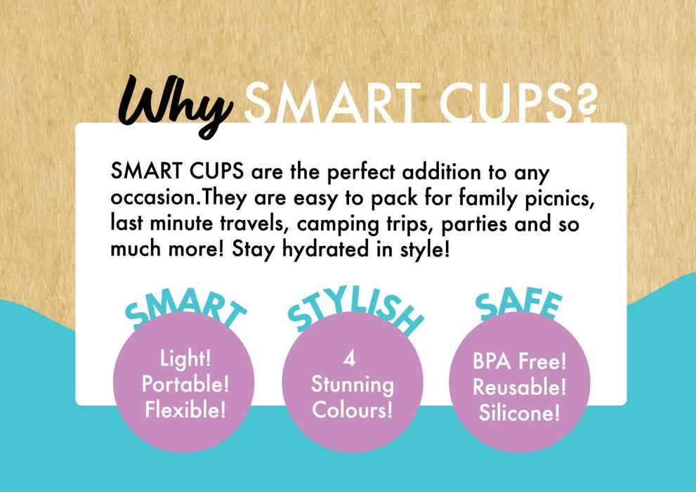 Reusable Silicone Smart Cups 4 pack - 4 colours
