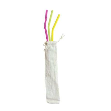 Silicone 6mm Straws – Bent 3 colours - Green Shop Online